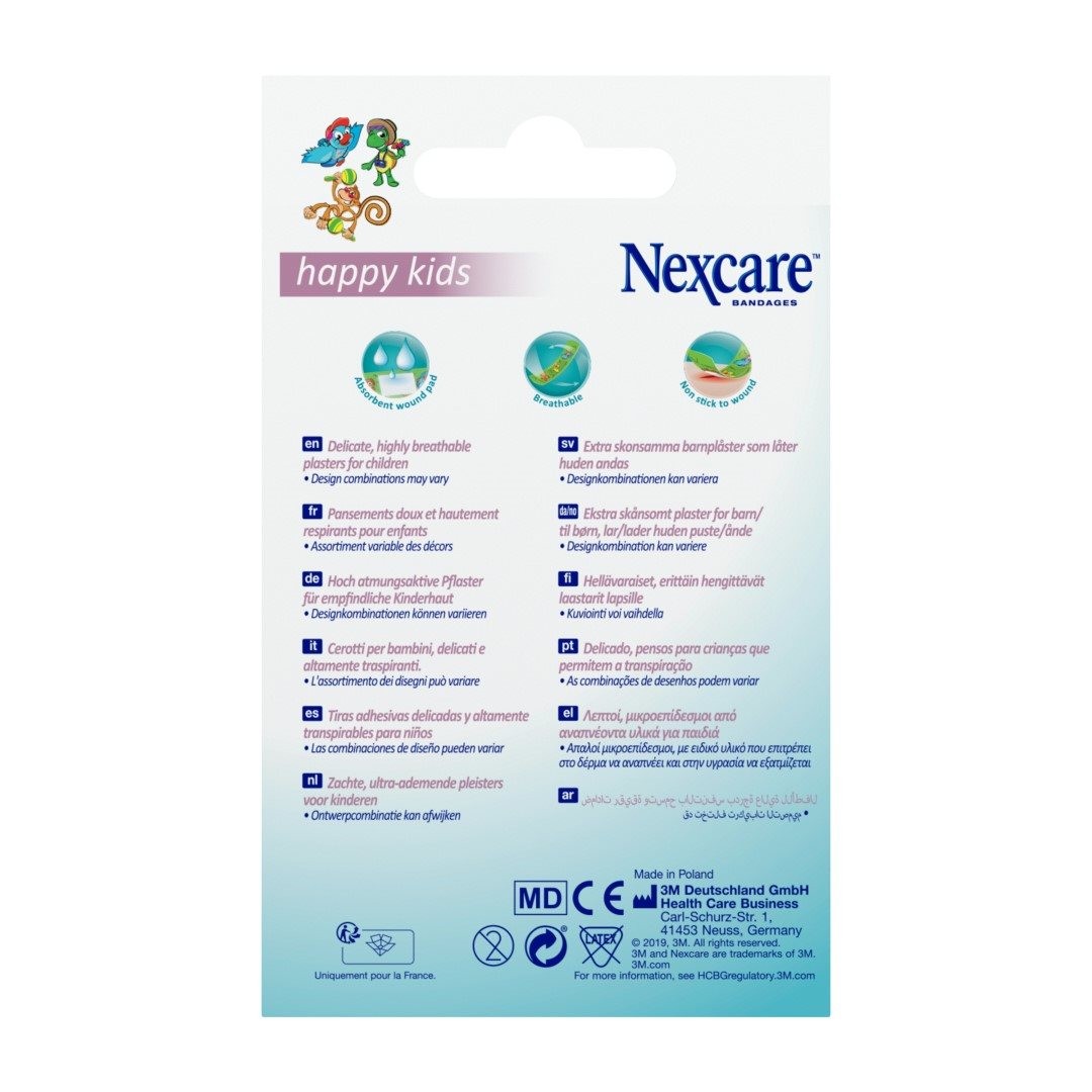 3M Nexcare Kinderpflaster Happy Kids 1.9cm x 7.2cm (20 Stk)