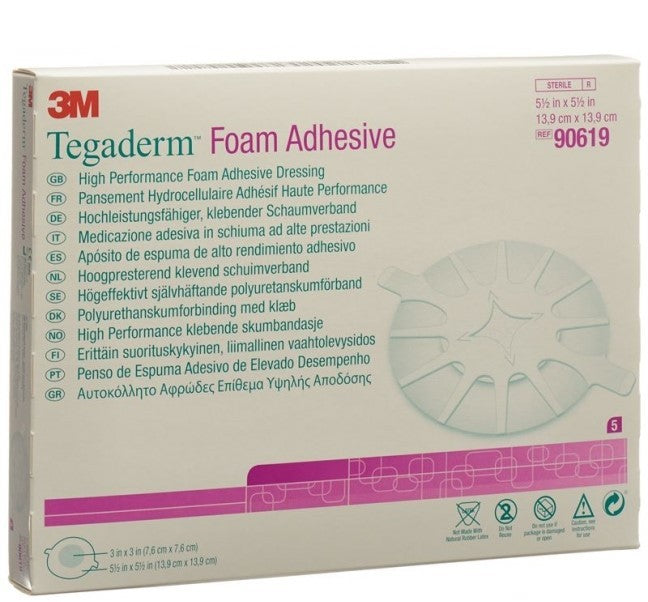 3M Tegaderm Foam HP Schaumkompresse 7.6x7.6cm adhesive (5 Stk)