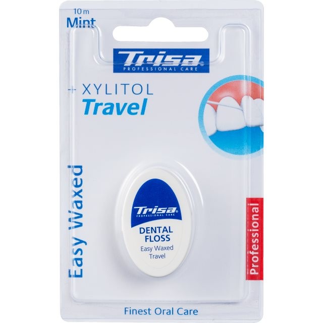 Trisa Easy Waxed Travel 10m mint Xylitol (1 Stk)