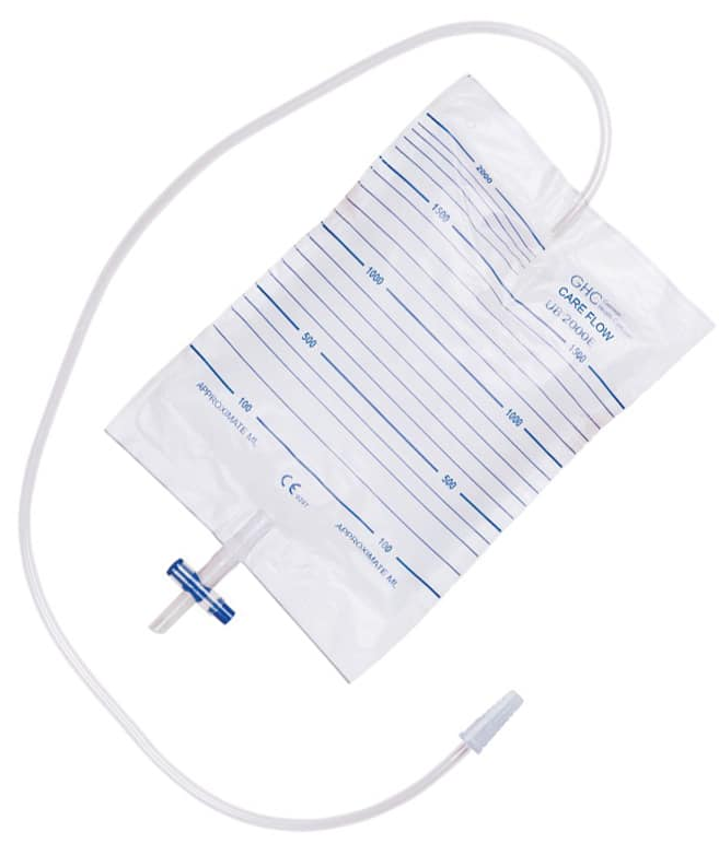 GHC Urinbeutel CAREFLOW 2.0l 90cm unsteril ohne Ablauf (10Stk)