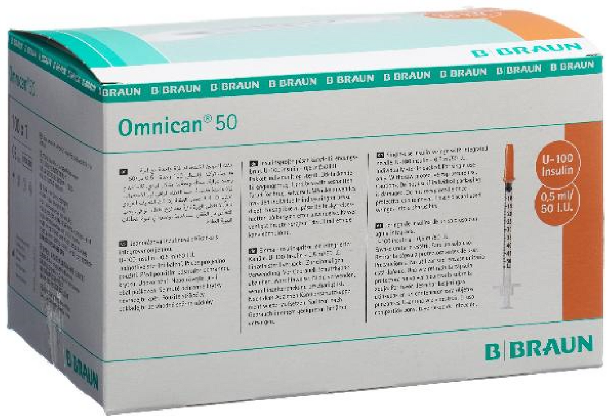 BRAUN OMNICAN Insulin 50 0.5ml 0.3x12mm G30 einzeln (100 Stk)