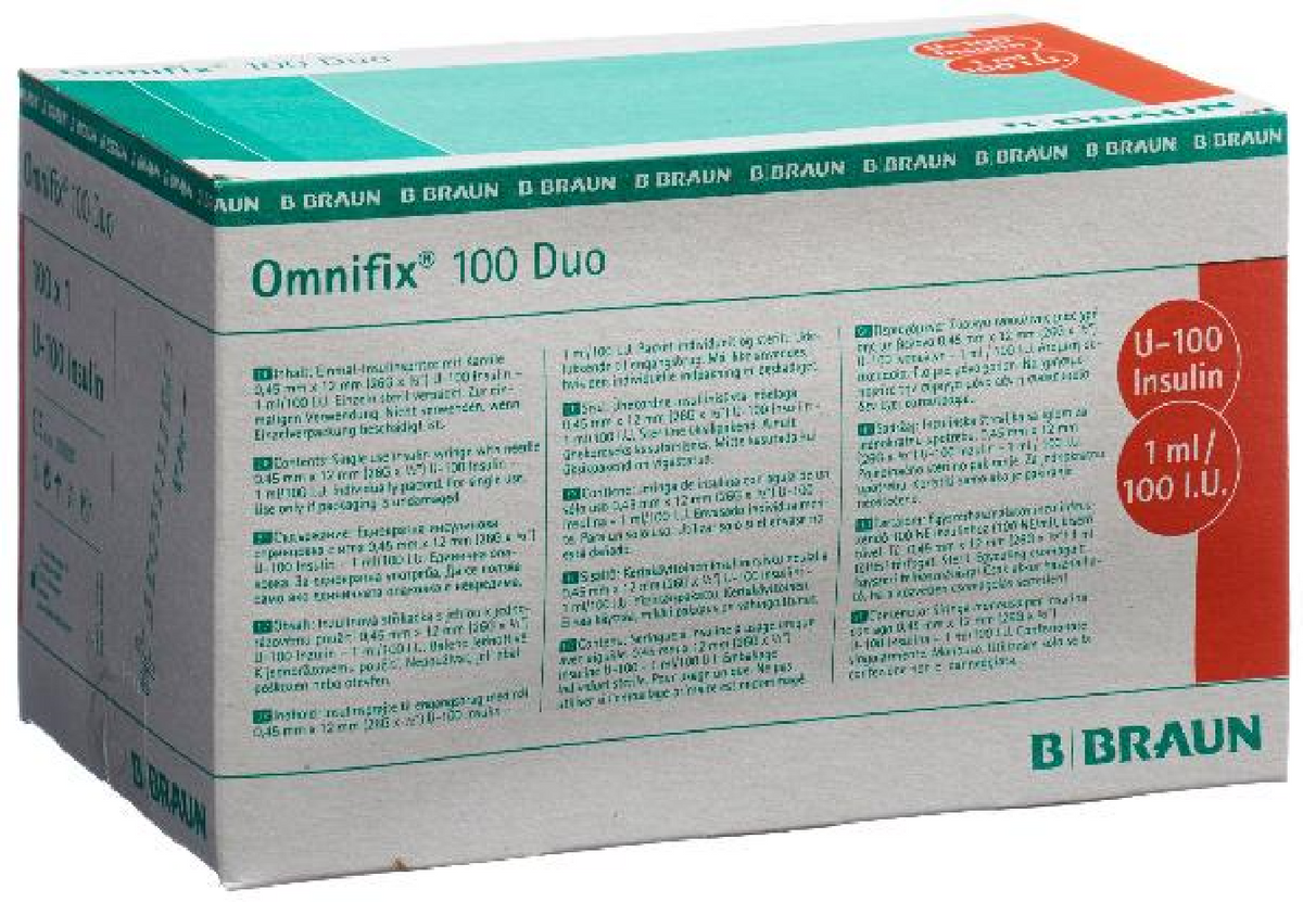 BRAUN OMNIFIX Insulin 1ml duo mit Kanüle G26 (100 Stk)