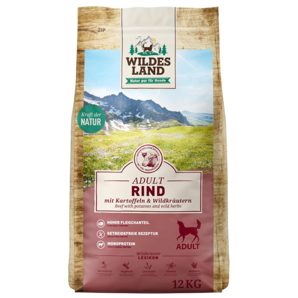 WILDES LAND Adult Rind mit Kartoffeln&Wildkräutern (12kg)