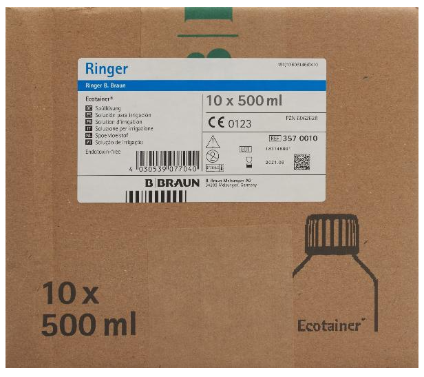 B. BRAUN Ringer Spüllösung 500ml Ecotainer (10 Stk)