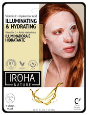 IROHA Tissue Gesichtsmaske Vitamin C und Hyaluron (1 Stk)