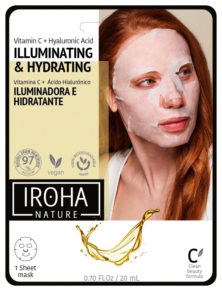 IROHA Tissue Gesichtsmaske Vitamin C und Hyaluron (1 Stk)