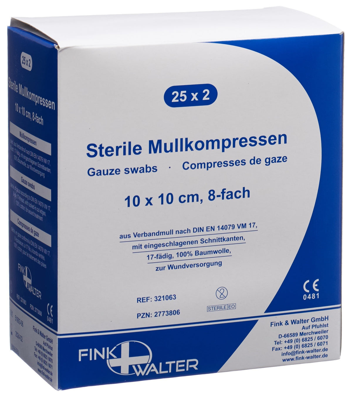 FIWA Mullkompressen 10x10cm steril (25x2 Stk)