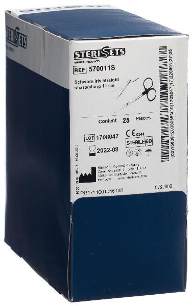 Aichele Forbici per fili Iris dritte 11cm monouso sterili (25 pz)