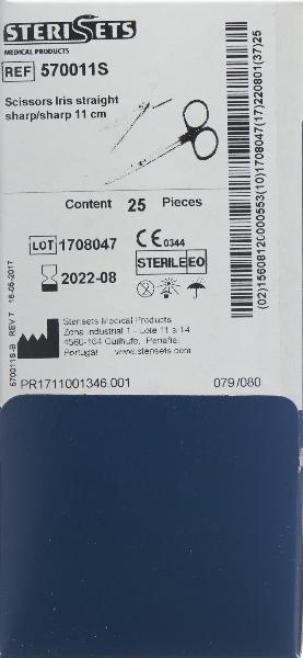 Aichele Forbici per fili Iris dritte 11cm monouso sterili (25 pz)