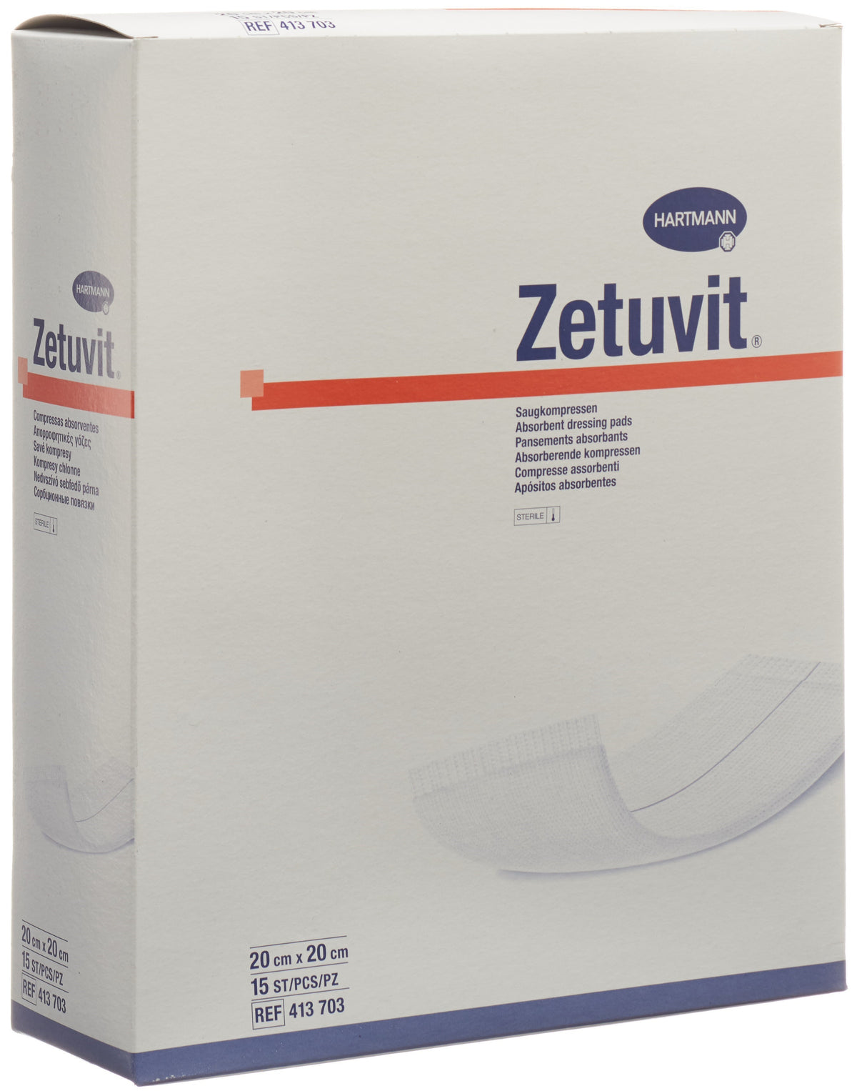 Zetuvit Absorptionsverband 20x20cm steril (10 Stk)