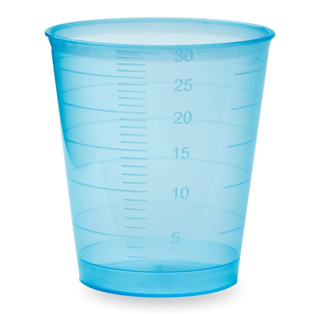 GRIBI Medikamentenbecher blau (30ml x 75 Stk)