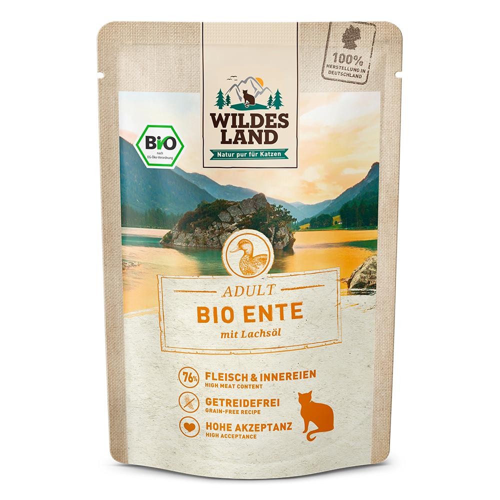 WILDES LAND Adult Bio Ente mit Lachsöl (12x85g)