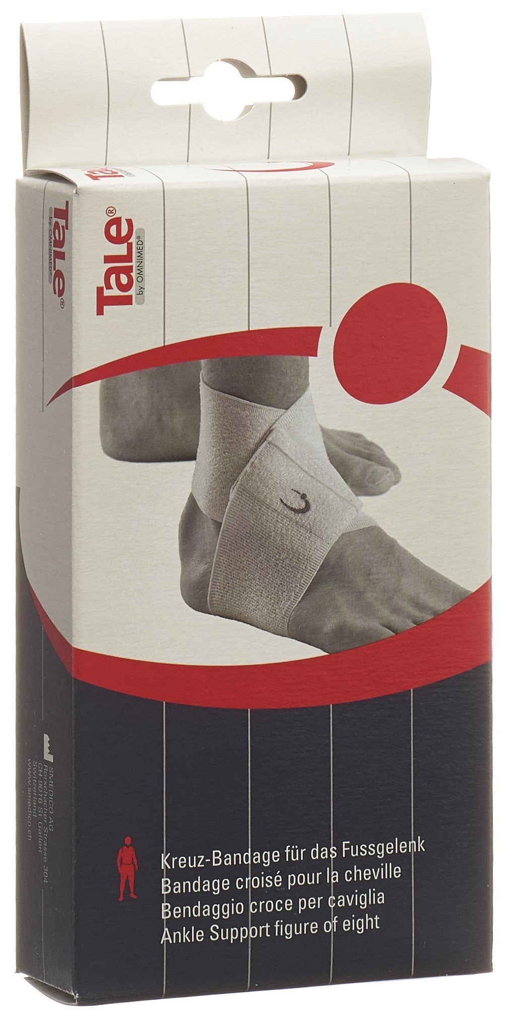 TaLe Kreuz Bandage Fussgelenk 7.5cm weiss (1 Stk)