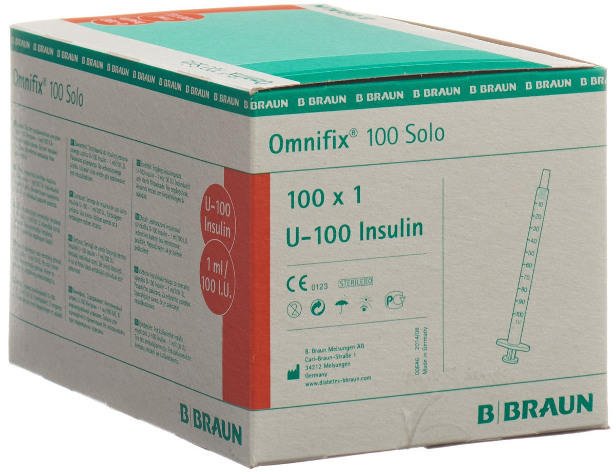 B. BRAUN Omnifix 100 Insulin 1ml solo L 100 Stk