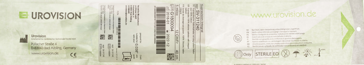 Urovision Suprapubic Catheter CH12 40cm