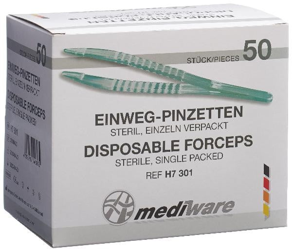 Servoprax Einmalpinzette anatomisch 12.5cm, steril, transparent (50 Stk)