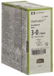 DERMALON Fil de suture 45cm bleu 3-0 C-13 (36 pces)