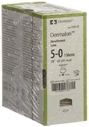 DERMALON Fil de suture 45cm bleu 5-0 C-1 (36 pces)