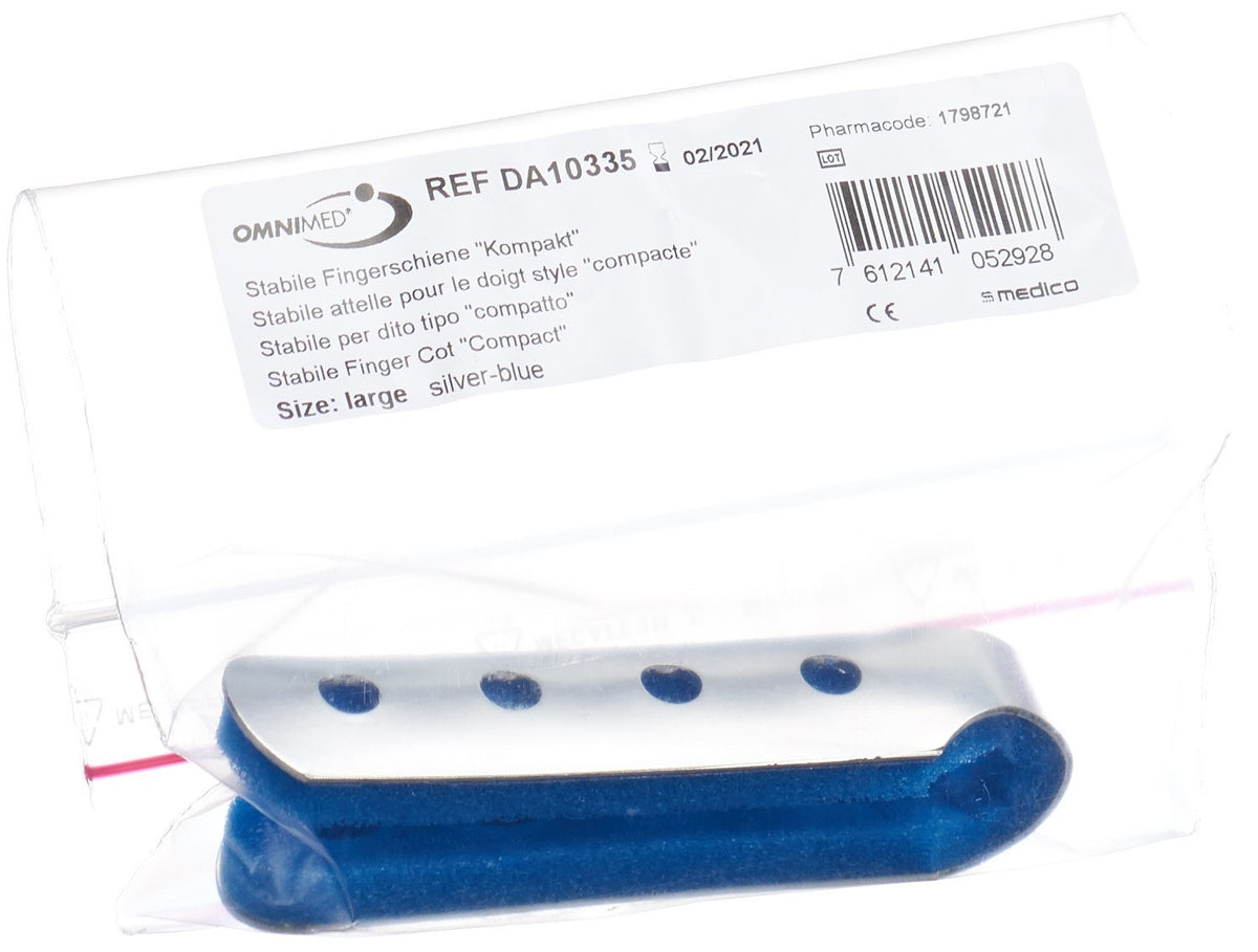 OMNIMED DALCO Fingerschiene L, silber blau (1 Stk)
