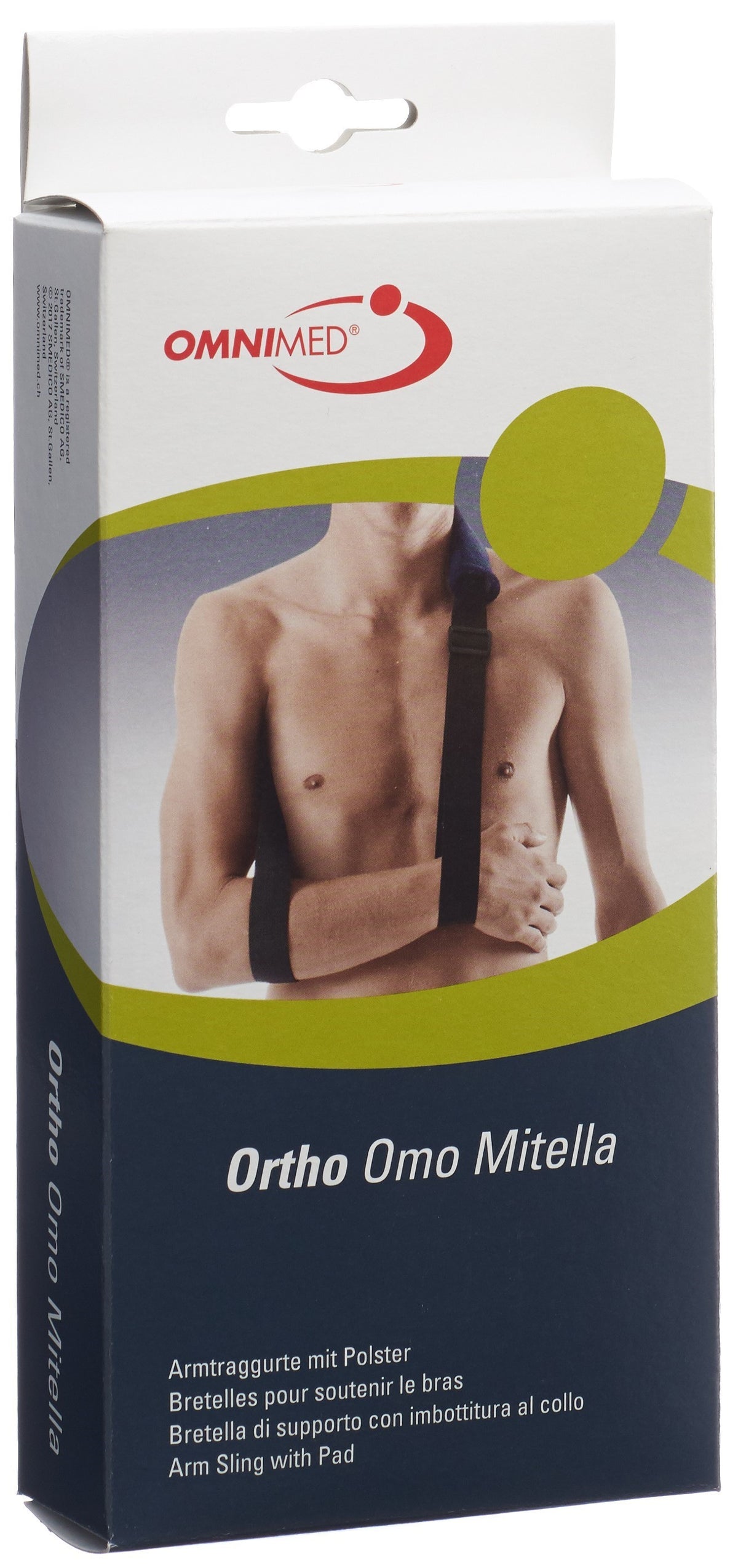 OMNIMED Ortho Armschleife Mitella S-XL, gepolstert blau-schwarz (1 Stk)