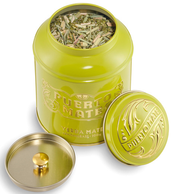 PUERTO MATE Teeblätter Yerba Mate Zitronengras Dose (100g)