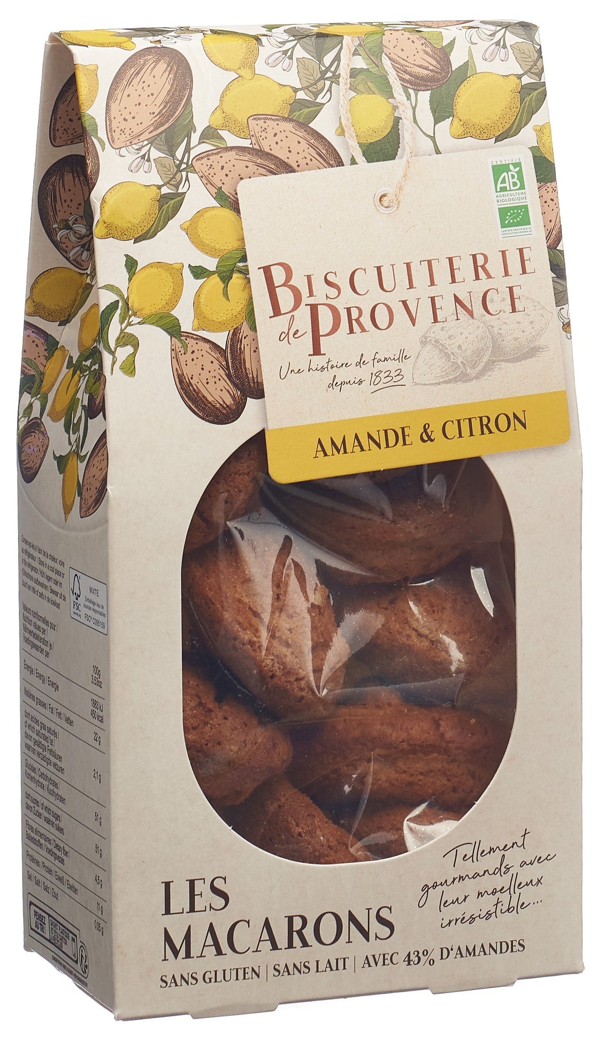 Biscuiterie Makronen Mandel Zitrone, glutenfrei, Bio (130g)