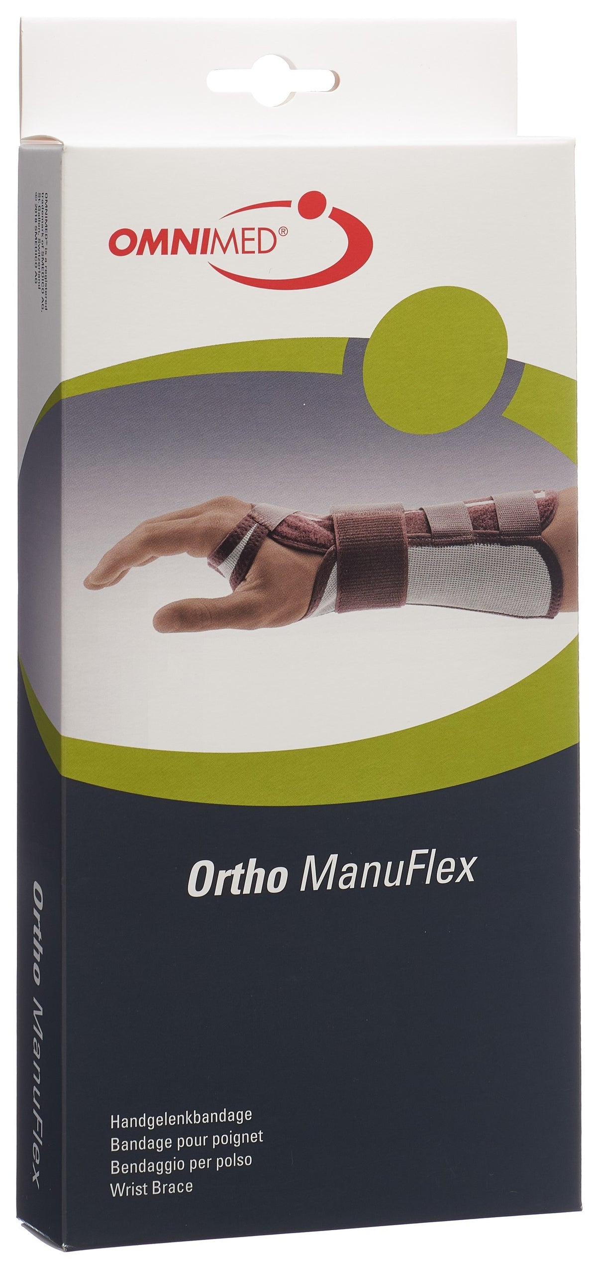 OMNIMED Ortho Manu Flex Handgelenk Bandage S, 16cm links grau/bordeaux (1 Stk)