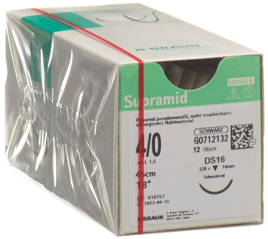 Supramid 45cm DS 16 4-0 schwarz (12 Stk)