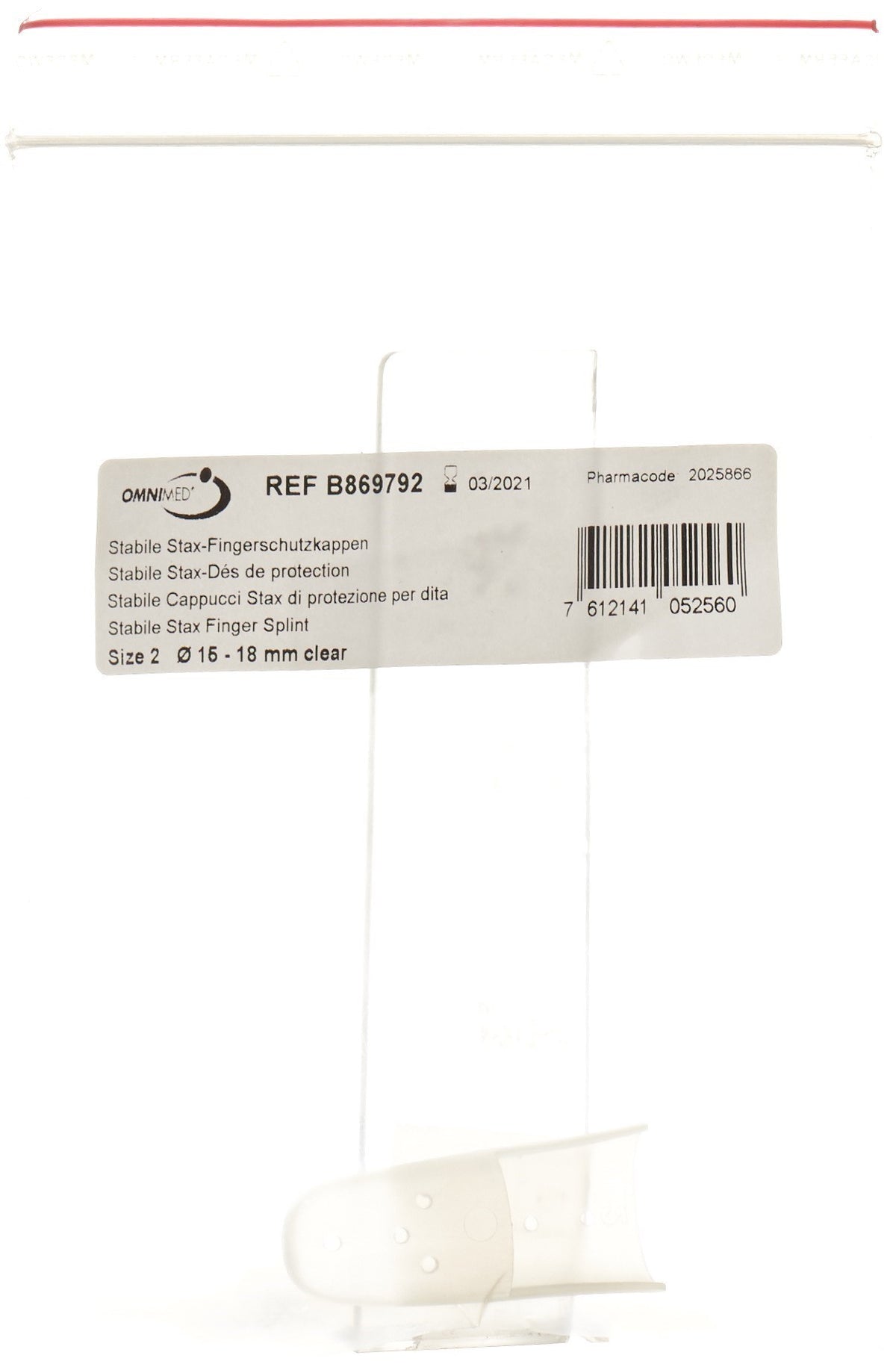 OMNIMED Stax-Fingerschutzkappen, Grösse 2, perforiert, transparent (1 Stk)
