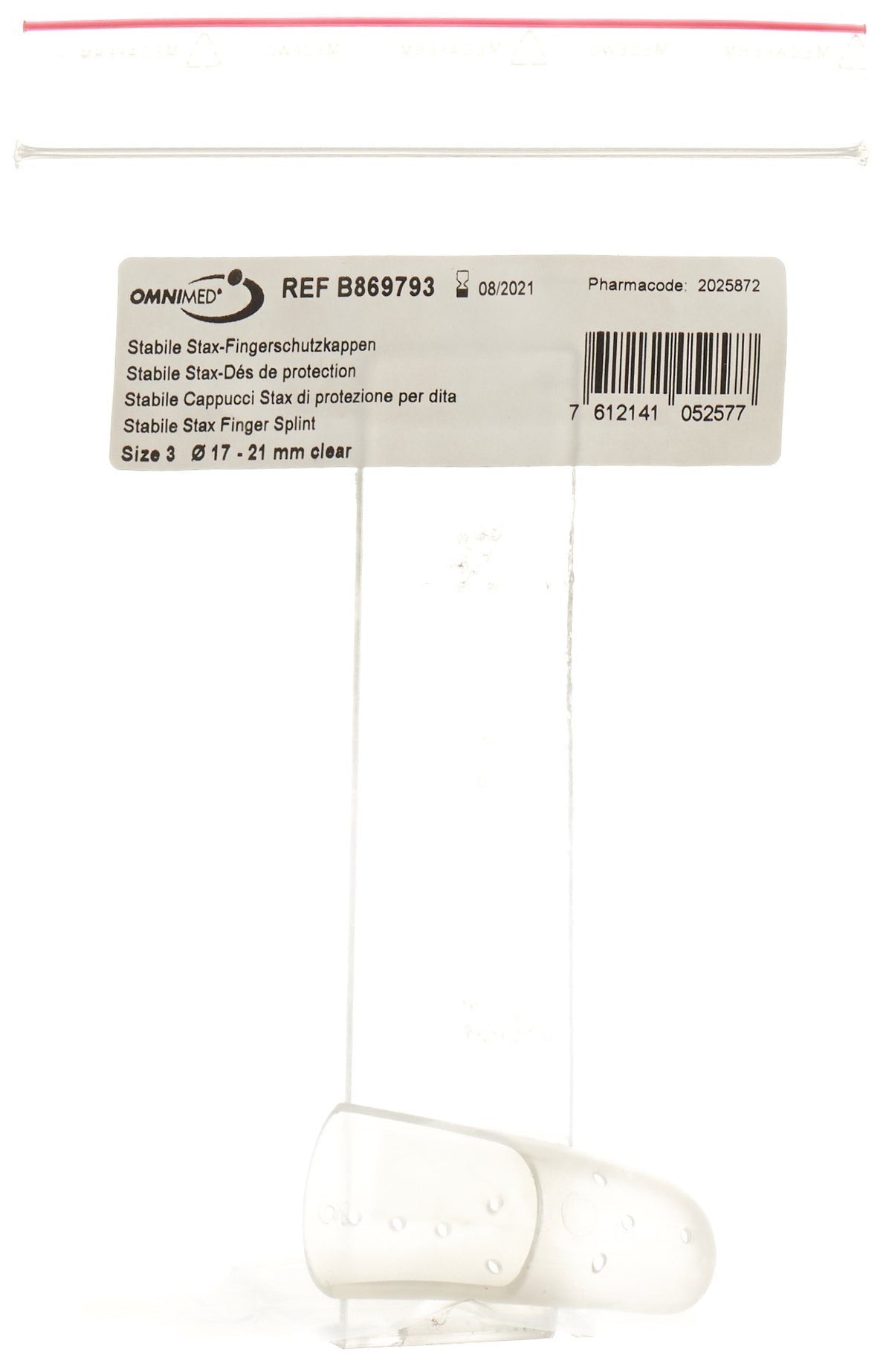 OMNIMED Stax-Fingerschutzkappen, Grösse 3, perforiert, transparent (1 Stk)