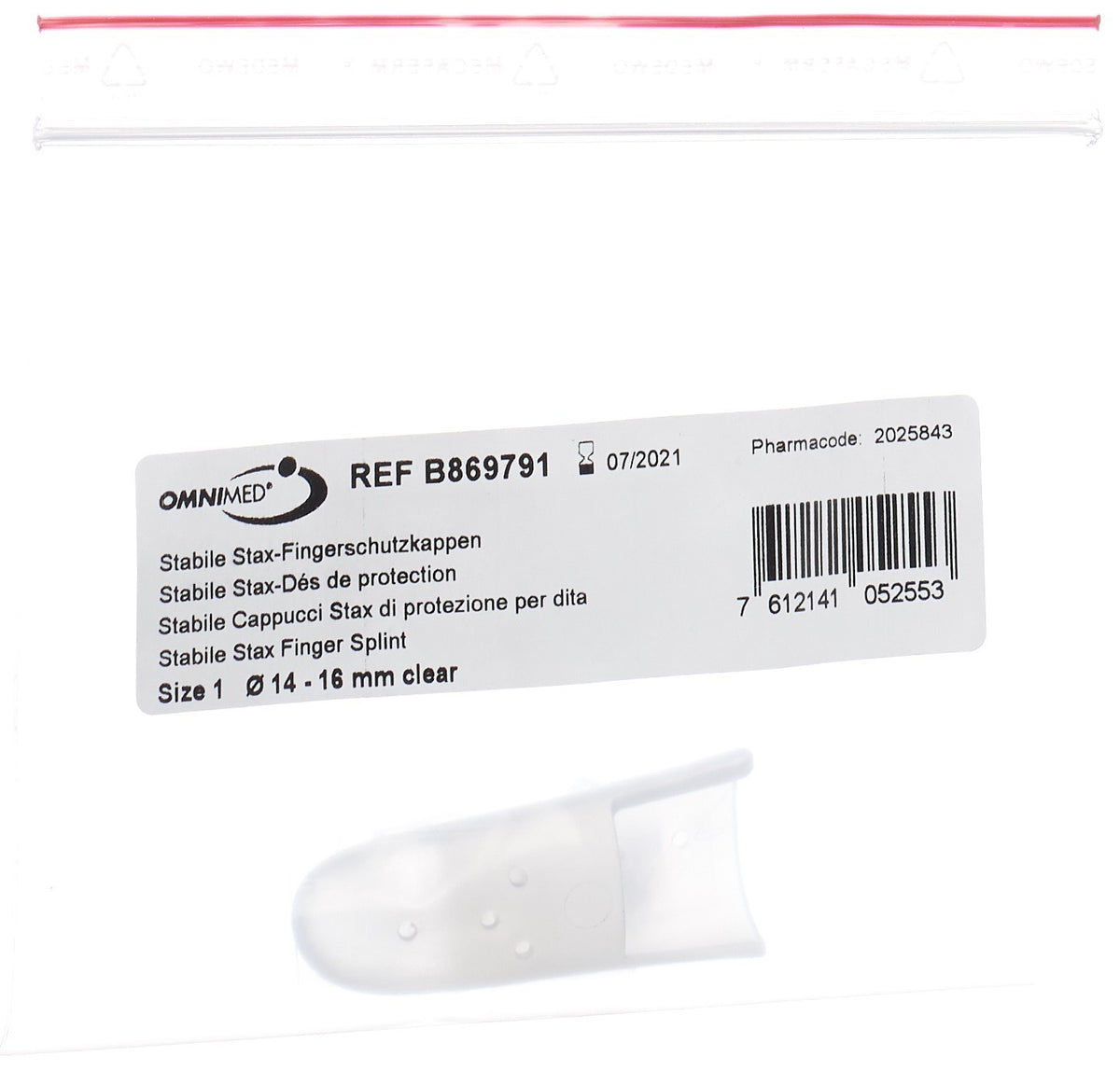 OMNIMED Stax-Fingerschutzkappen, Grösse 1, perforiert, transparent (1 Stk)