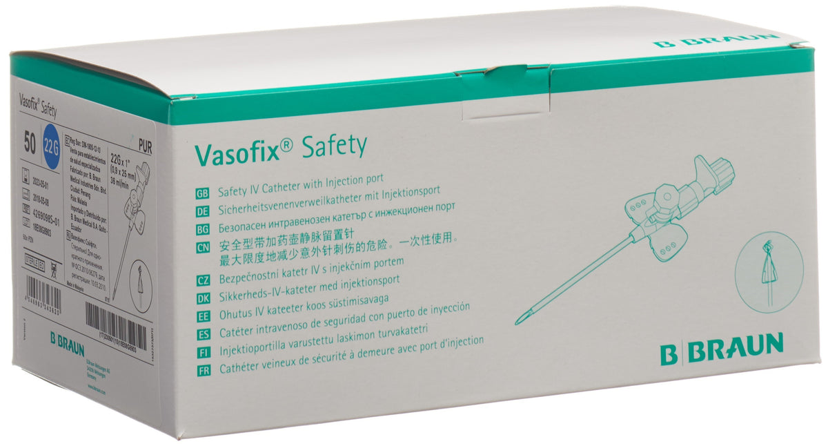 Vasofix Safety IV-Kanüle 22G 0.9x25mm blau (50 Stk)