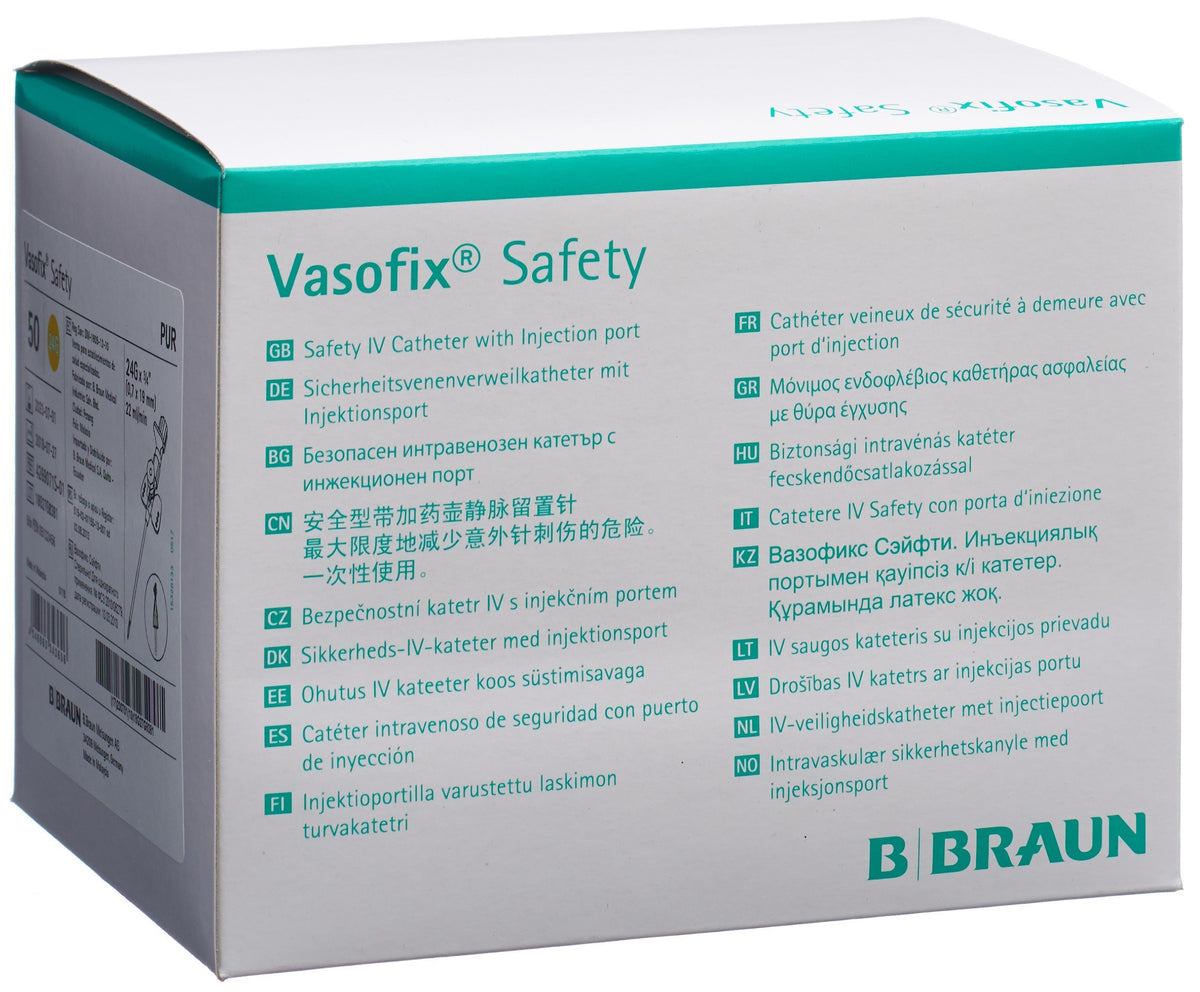 Vasofix Safety IV-Kanüle 24G 0.7x19mm gelb (50 Stk)