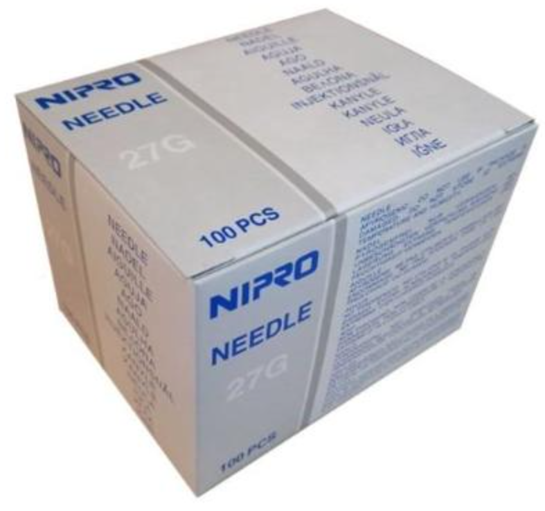 NIPRO Einmalkanülen 0.4x19mm 27Gx 3/4" grau (100 Stk)
