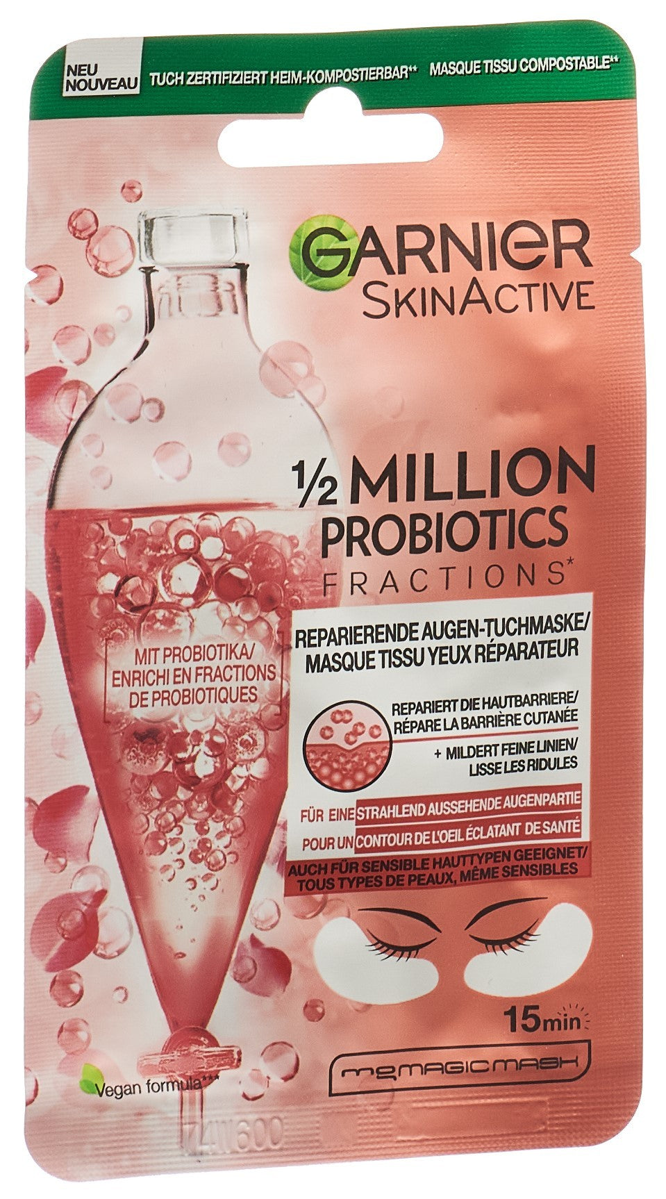 GARNIER 1/2 Million Probiotics reparierende Augen-Tuchmaske (6g)