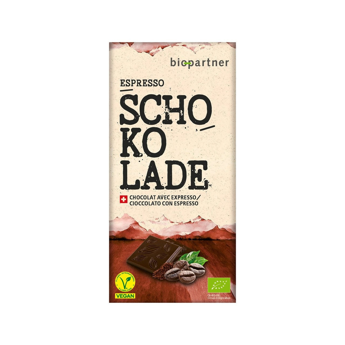 Bio Partner Schokolade Zartbitter mit Espresso (75g)