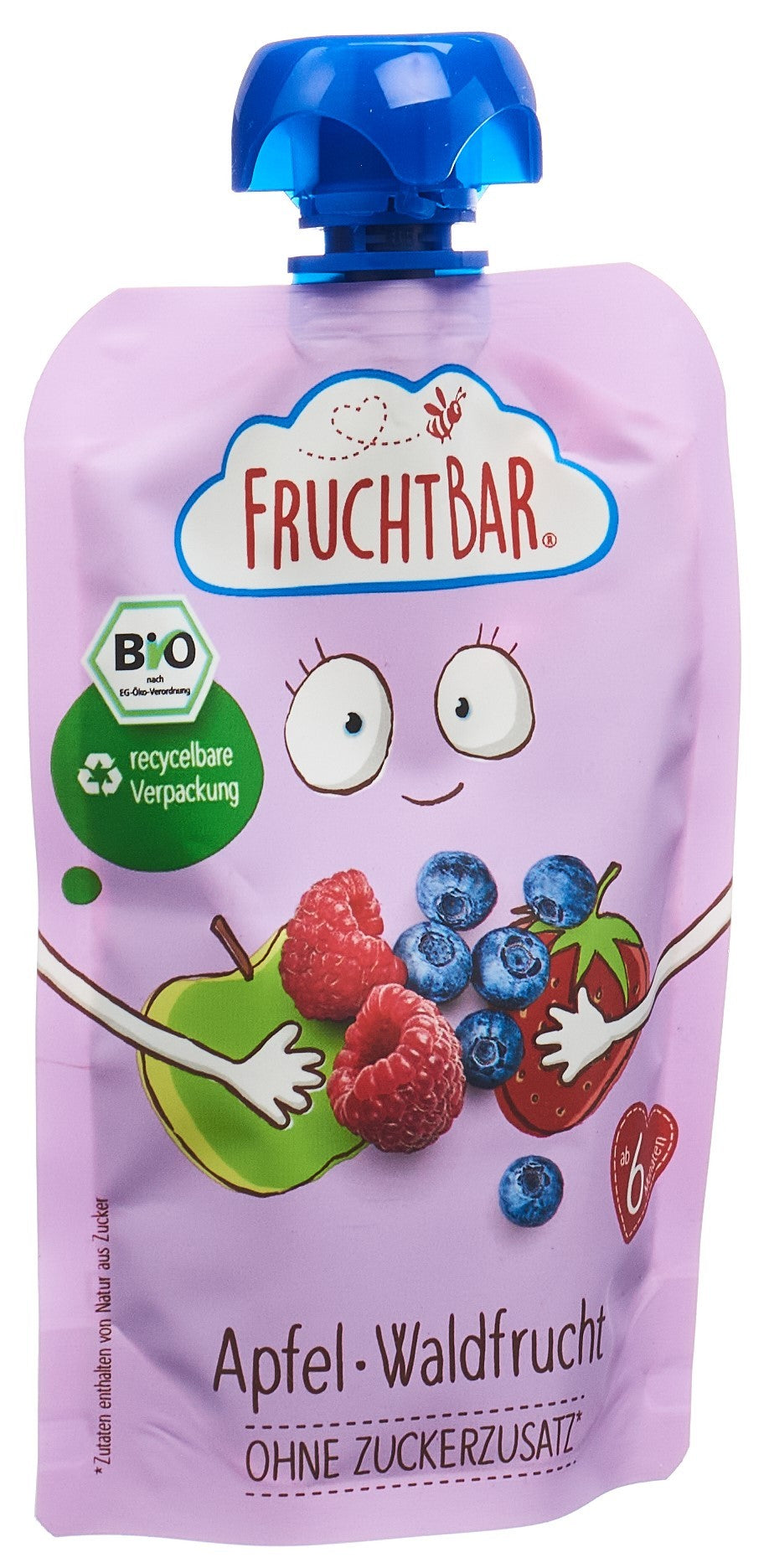 FRUCHTBAR Bio Quetschie Apfel-Waldfrucht (100g)