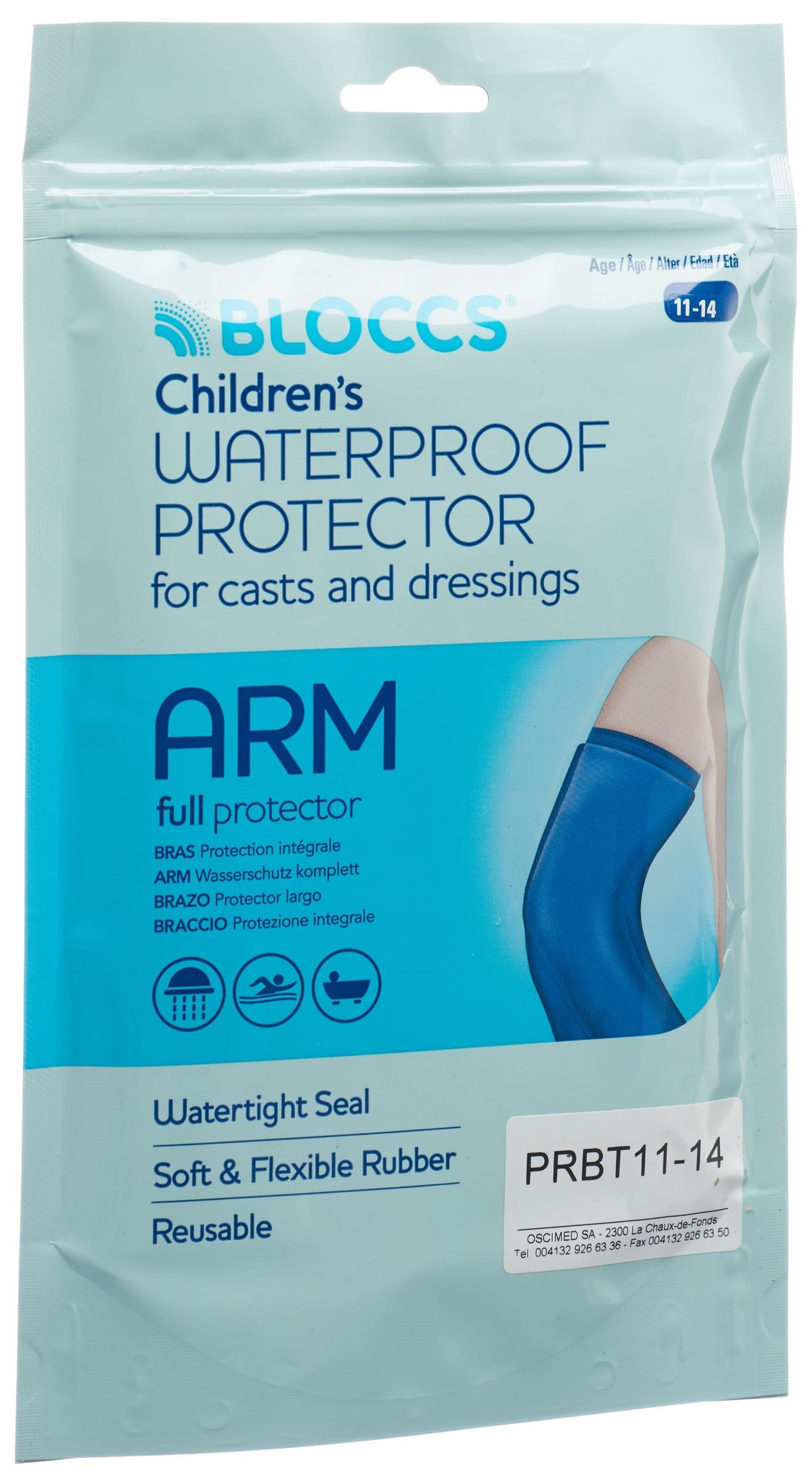 BLOCCS Wasserschutz für Bad und Dusche Arm Kind 20-33/66cm (1 Stk)
