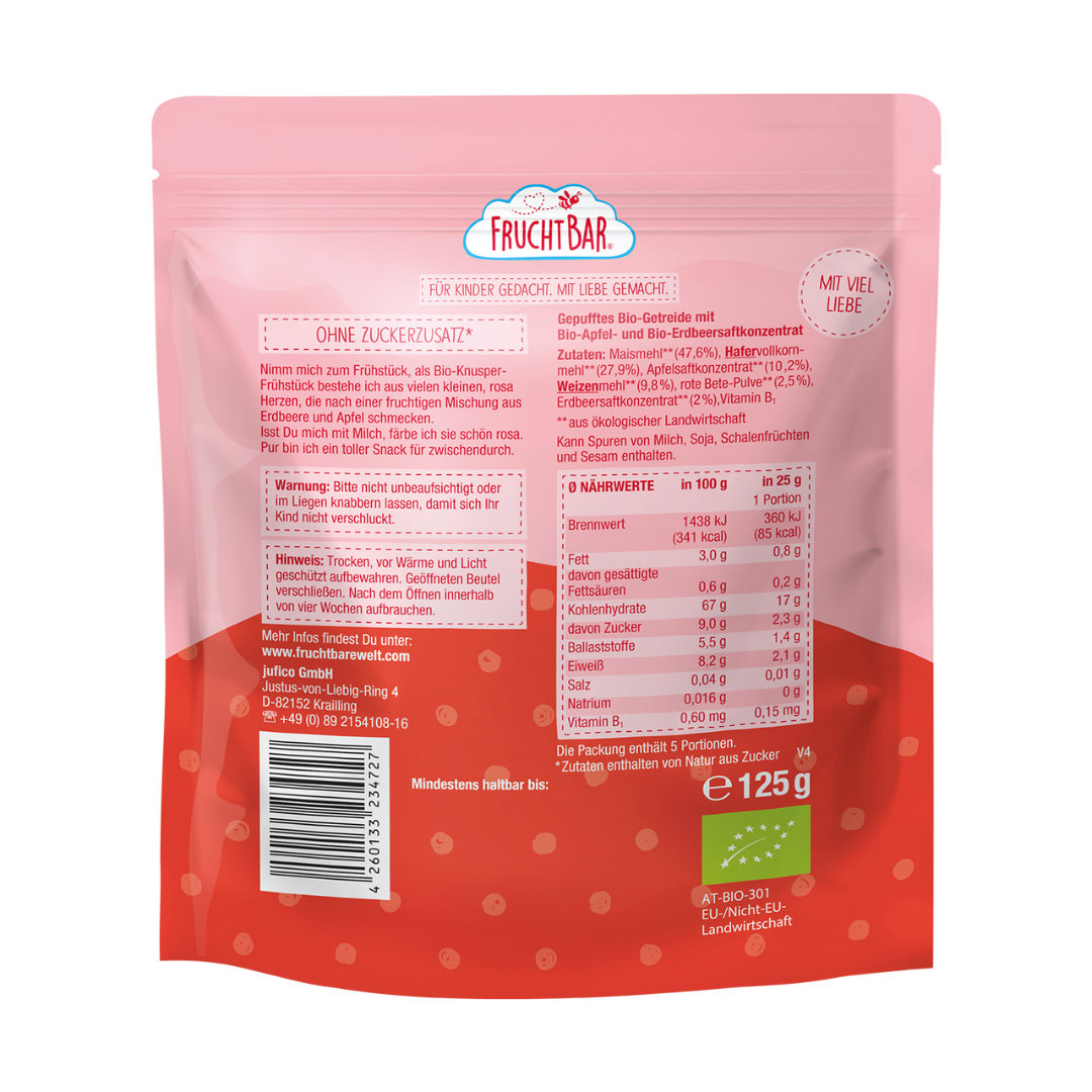 FRUCHTBAR Bio Frühstücks-Herz Hab Dich lieb (125g)
