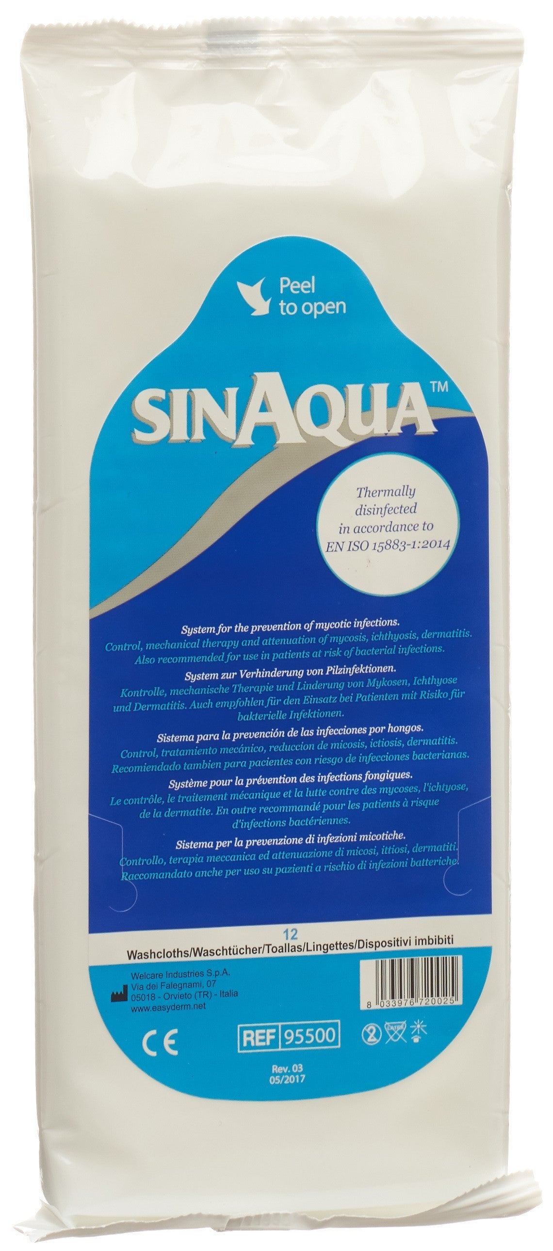 SINAQUA vorbefeuchtetes Waschtucher (12 Stk