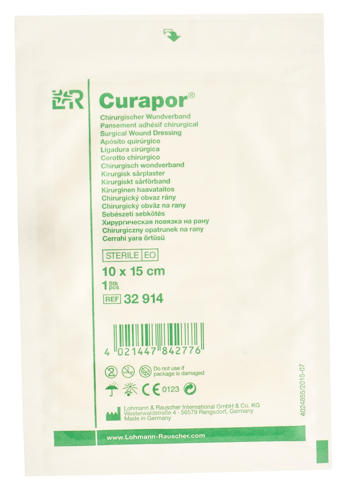 Curapor Chirurgisch Wundverband 10x15cm steril (50 Stk)