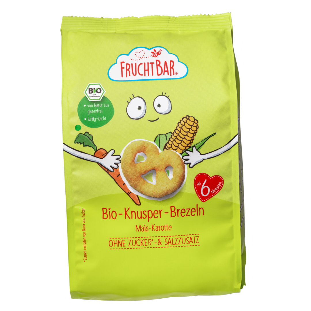 FRUCHTBAR Bio Knusper-Brezeln Mais Karotte (25g)