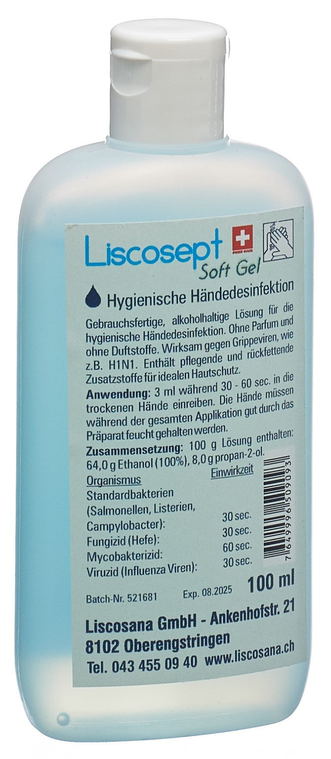 Liscosept Soft Gel Händedesinfektion mit Klappverschluss (100ml)