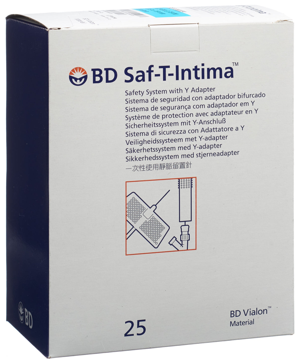 BD Saf-T-Intima 22G, 0.9x19mm mit Y-Anschluss, blau (25 Stk)