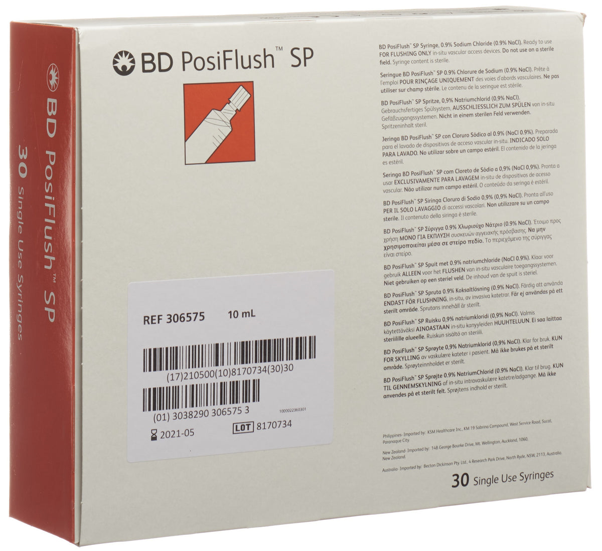 BD PosiFlush SP Spülsystem NaCl 0.9% Fertigspritzen (30x10ml)