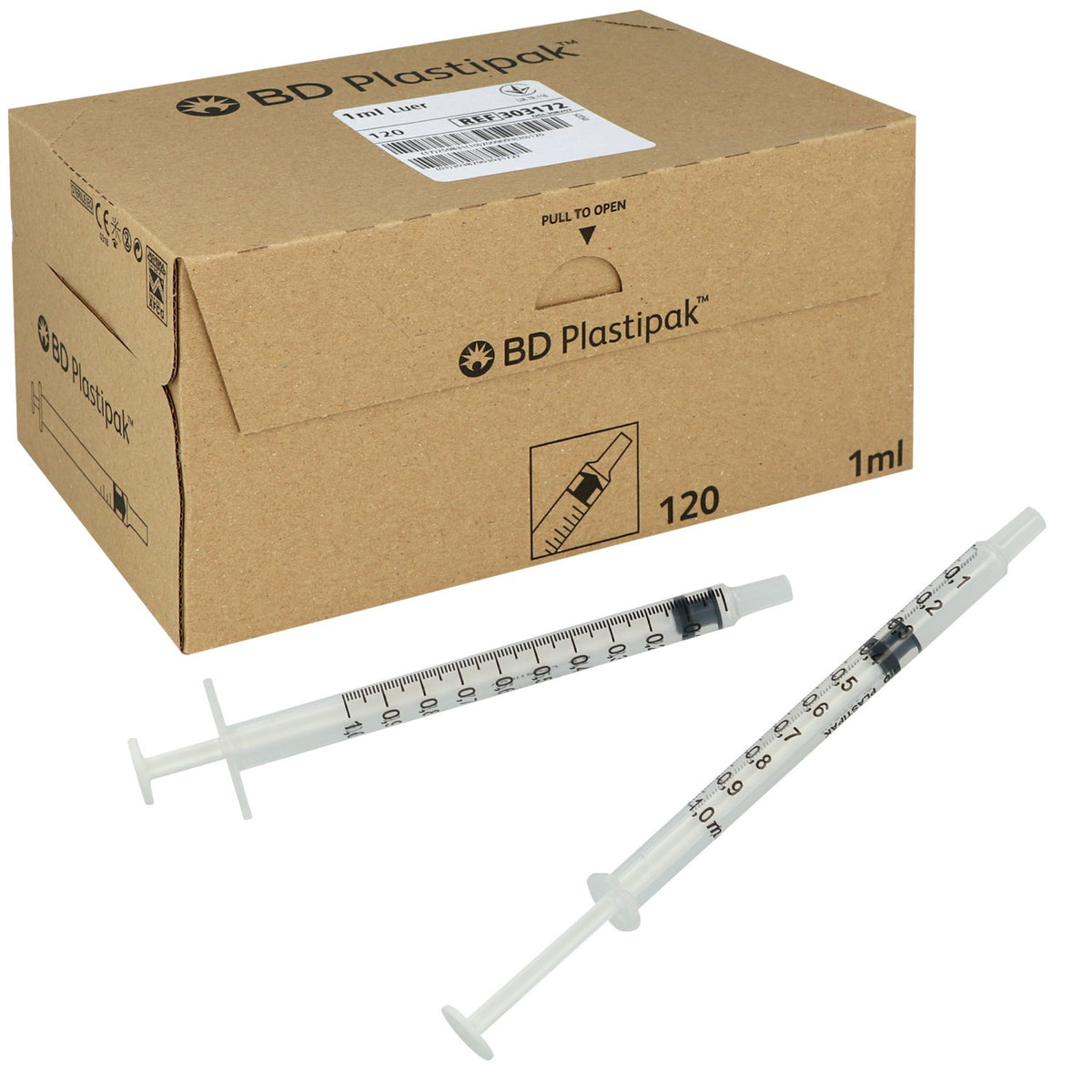 BD Plastipak Tuberkulin Spritze 1ml ohne Kanüle (120 Stk)