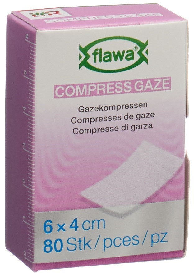 flawa Gazekompressen 4x6cm (80 Stk)