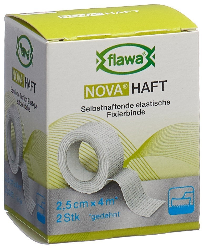 flawa NOVA HAFT kohäsive Gazebinde, 2.5cmx4m (2 Stk)