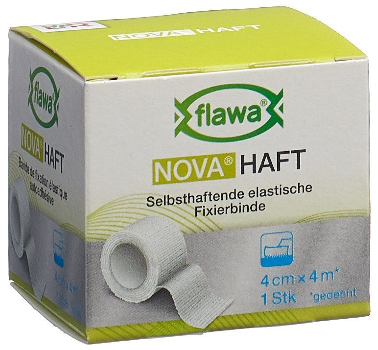 flawa NOVA HAFT kohäsive Gazebinde, 4cmx4m (1 Stk)