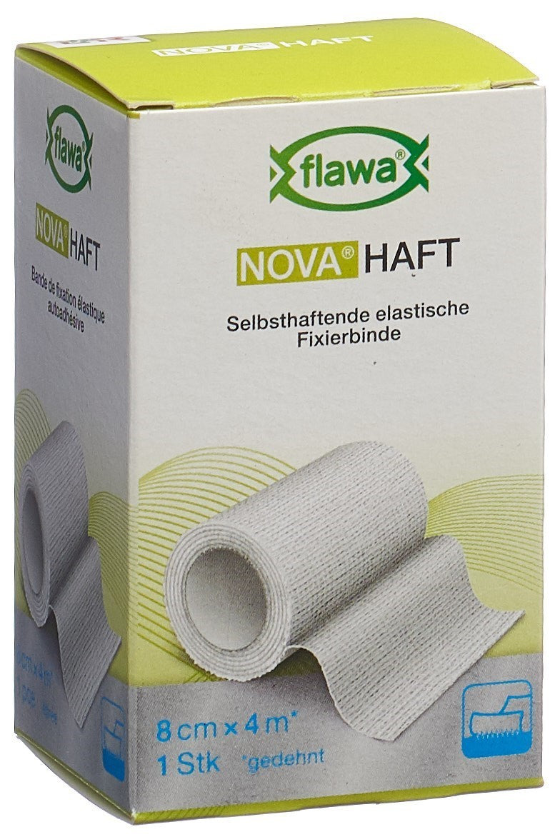 flawa NOVA HAFT kohäsive Gazebinde, 8cmx4m (1 Stk)